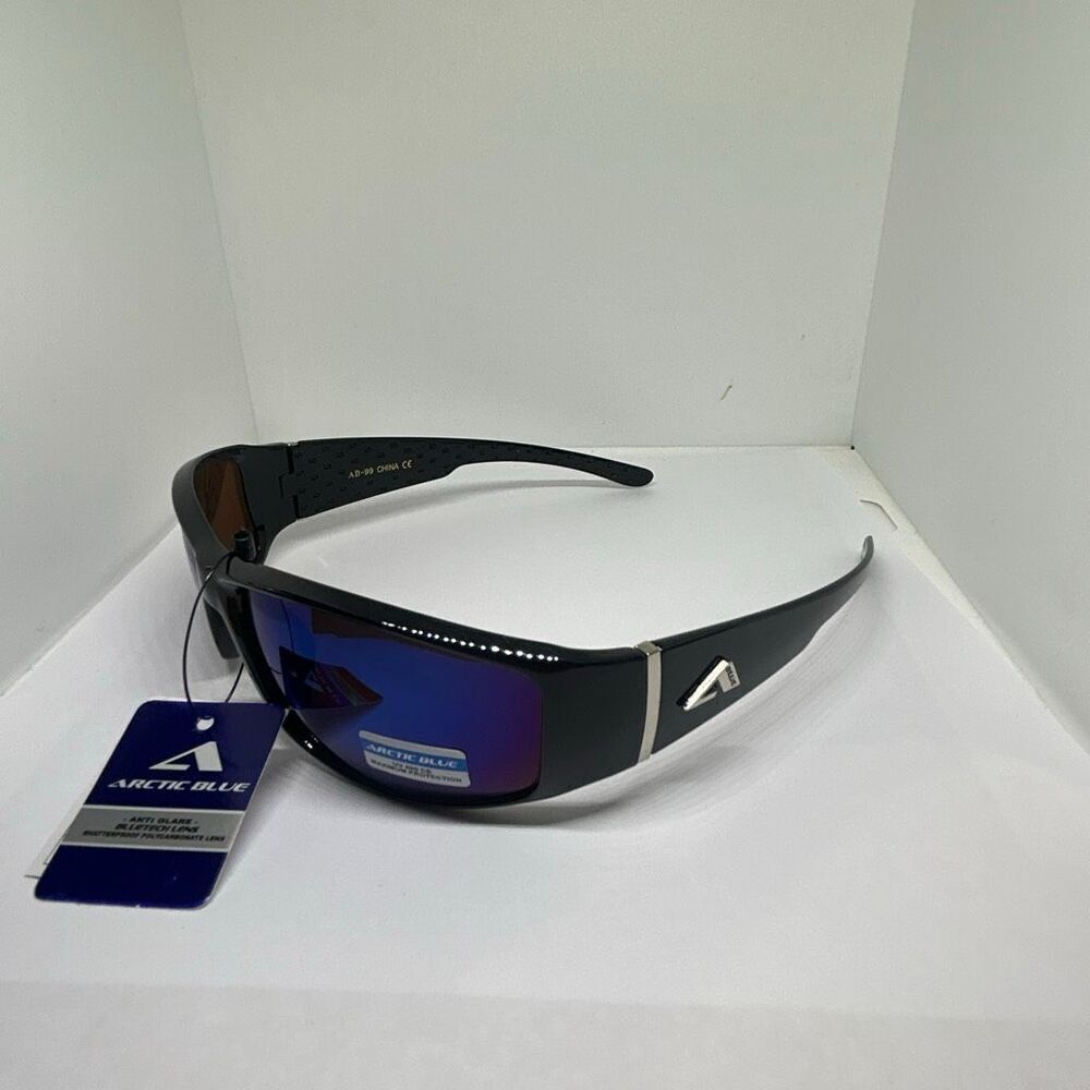 Arctic Blue Wrap Around Sunglasses Blue Tech Lens UV400 Protection
